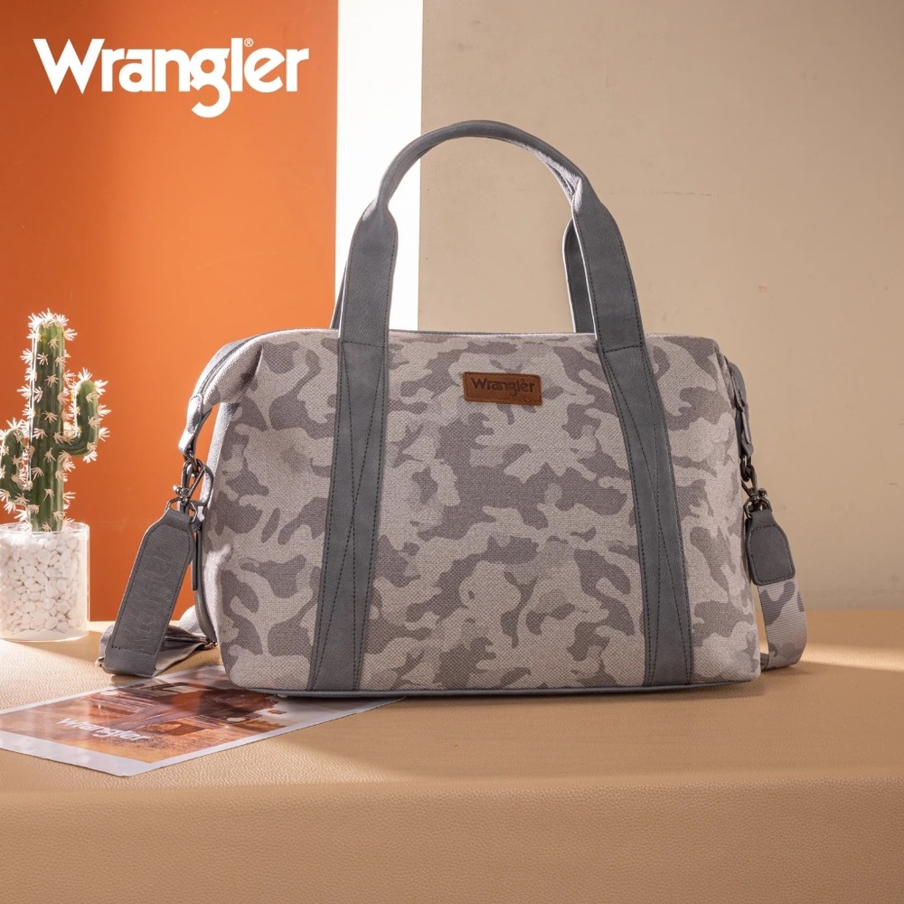 Wrangler Camo Print Collection Duffle Bag Grey